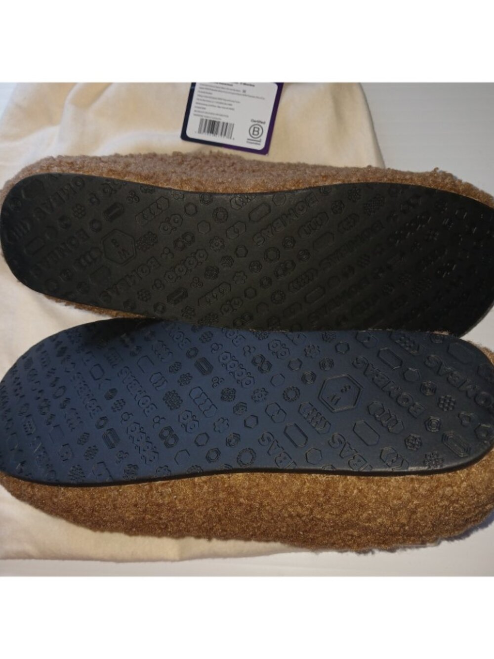 Bombas Sunday Slipper NEW Faux-Fur Sherpa Slip-On Mule Camel Women's 8 Dust Bag - Picture 3 of 7